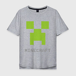 Футболка оверсайз мужская Minecraft logo grey, цвет: меланж