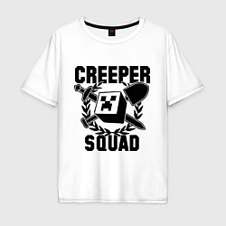 Футболка оверсайз мужская Creeper Squad, цвет: белый