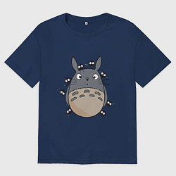 Футболка оверсайз мужская Тоторо, цвет: тёмно-синий
