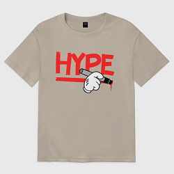 Футболка оверсайз мужская Hype Hands, цвет: миндальный