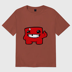 Футболка оверсайз мужская Super Meat Boy, цвет: кирпичный