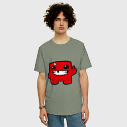 Футболка оверсайз мужская Super Meat Boy, цвет: авокадо — фото 2