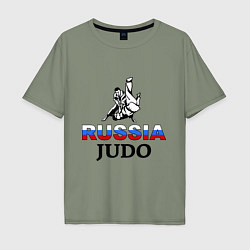 Футболка оверсайз мужская Russia judo, цвет: авокадо