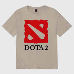 Футболка оверсайз мужская Dota 2: Logo, цвет: миндальный