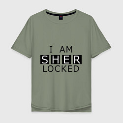 Футболка оверсайз мужская I am Sherlocked, цвет: авокадо