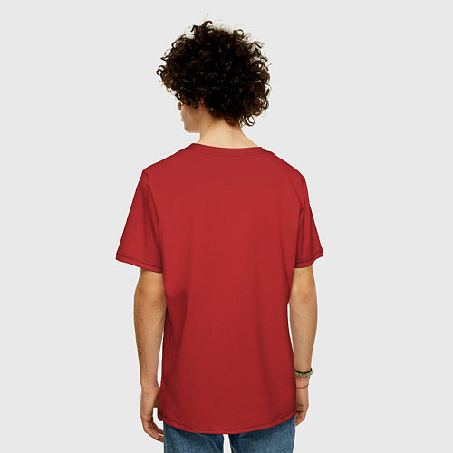 Мужская футболка оверсайз Темный треугольник / Красный – фото 4