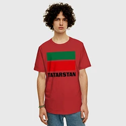 Футболка оверсайз мужская Флаг Татарстана, цвет: красный — фото 2