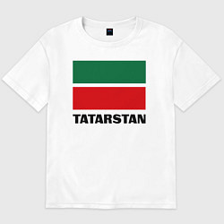 Футболка оверсайз мужская Флаг Татарстана, цвет: белый