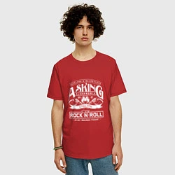 Футболка оверсайз мужская Asking Alexandria: Rock'n'Roll, цвет: красный — фото 2