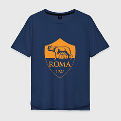 Футболка оверсайз мужская AS Roma: Autumn Top, цвет: тёмно-синий