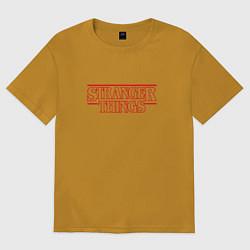 Футболка оверсайз мужская Stranger Things, цвет: горчичный