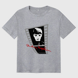 Футболка оверсайз мужская Одри Хопберн актриса, цвет: меланж