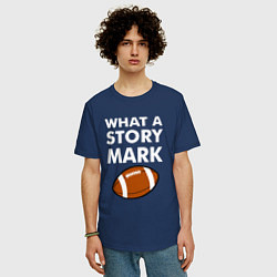 Футболка оверсайз мужская What a Story Mark, цвет: тёмно-синий — фото 2