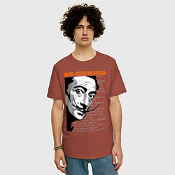 Футболка оверсайз мужская Dali: Be Genius, цвет: кирпичный — фото 2
