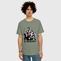 Футболка оверсайз мужская Группа Green Day, цвет: авокадо — фото 2