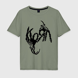 Футболка оверсайз мужская Korn bones, цвет: авокадо