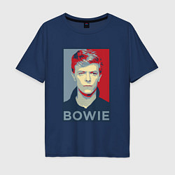 Футболка оверсайз мужская Bowie Poster, цвет: тёмно-синий