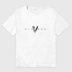 Футболка оверсайз мужская Vikings, цвет: белый