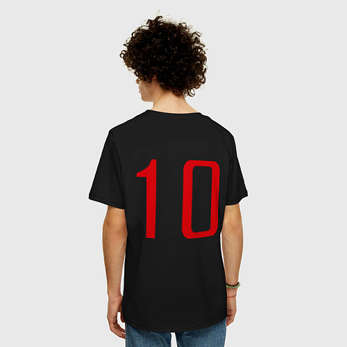 Мужская футболка оверсайз Сборная Англии: 10 номер / Черный – фото 4