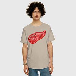 Футболка оверсайз мужская Detroit Red Wings: Pavel Datsyuk, цвет: миндальный — фото 2