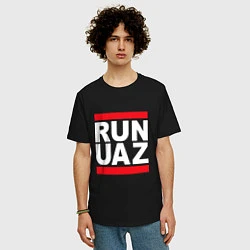 Футболка оверсайз мужская Run UAZ, цвет: черный — фото 2
