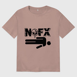 Футболка оверсайз мужская NOFX crushman, цвет: пыльно-розовый