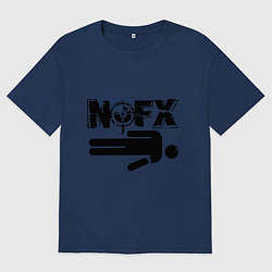 Футболка оверсайз мужская NOFX crushman, цвет: тёмно-синий