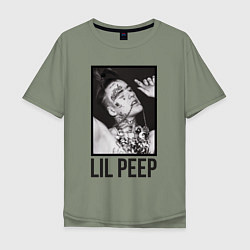 Футболка оверсайз мужская Lil Peep: Black Style, цвет: авокадо