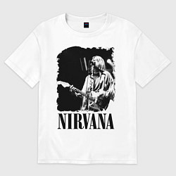 Футболка оверсайз мужская Black Nirvana, цвет: белый