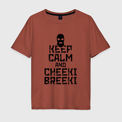 Футболка оверсайз мужская Keep Calm & Cheeki Breeki, цвет: кирпичный