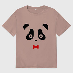 Футболка оверсайз мужская Панда (мужская), цвет: пыльно-розовый