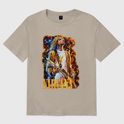 Футболка оверсайз мужская Cobain Art, цвет: миндальный