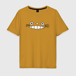Футболка оверсайз мужская Totoro face, цвет: горчичный