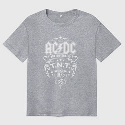 Футболка оверсайз мужская AC/DC: Run For Your Life, цвет: меланж