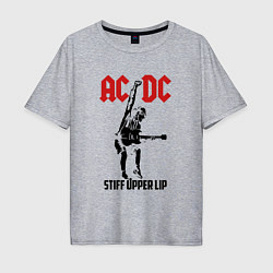 Футболка оверсайз мужская AC/DC: Stiff Upper Lip, цвет: меланж