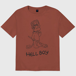Футболка оверсайз мужская Bart: Hell Boy, цвет: кирпичный