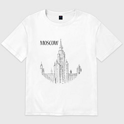 Футболка оверсайз мужская Moscow MSU, цвет: белый