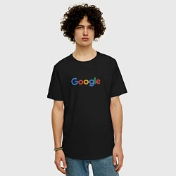 Футболка оверсайз мужская Google, цвет: черный — фото 2
