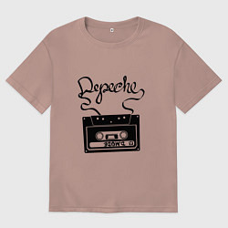 Футболка оверсайз мужская Depeche Mode: Tape, цвет: пыльно-розовый