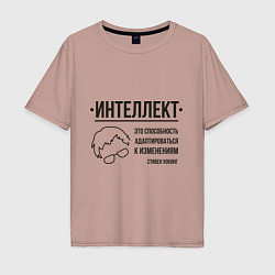 Футболка оверсайз мужская Способность к изменениям, цвет: пыльно-розовый