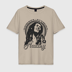 Футболка оверсайз мужская Bob Marley: Island, цвет: миндальный