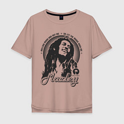 Футболка оверсайз мужская Bob Marley: Island, цвет: пыльно-розовый