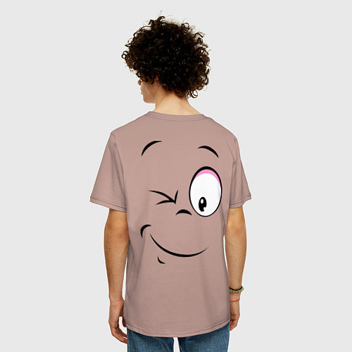 Мужская футболка оверсайз Позитив со всех сторон / Пыльно-розовый – фото 4