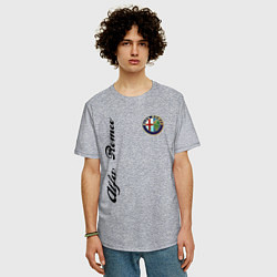 Футболка оверсайз мужская Alfa Romeo Automobiles S p A, цвет: меланж — фото 2