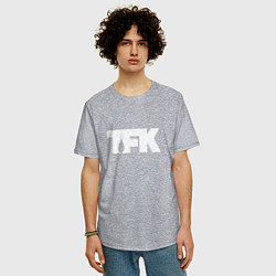 Футболка оверсайз мужская TFK: White Logo, цвет: меланж — фото 2