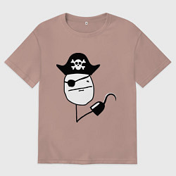 Мужская футболка оверсайз Покер фейс пират