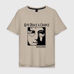 Футболка оверсайз мужская Give Peace a Chance, цвет: миндальный