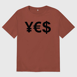 Футболка оверсайз мужская YE$, цвет: кирпичный
