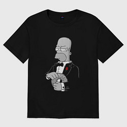 Футболка оверсайз мужская Дон Гомер, цвет: черный