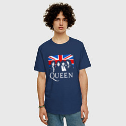 Футболка оверсайз мужская Queen UK, цвет: тёмно-синий — фото 2